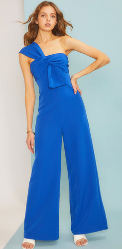 Front Tie One Shoulder Jumpsuit