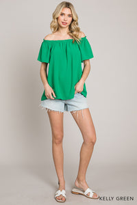I'm Here For The Party Off Shoulder Top-3 Colors Available