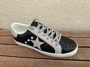 Skylar Black Glitter Sneaker