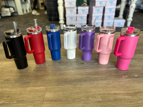 40 Oz. Tumbler With Handle-Multiple Colors Available