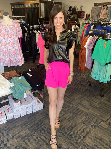 Show Your Style Faux Leather Top-Multiple Colors Available