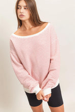 Load image into Gallery viewer, Stripes Ahead Long Sleeve Off The Shoulder Top
