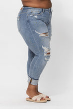 Load image into Gallery viewer, Paint Splattered Judy Blue Boyfriend Jeans