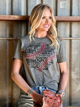 Load image into Gallery viewer, Baseball Lingo Graphic Tee-Gray with Black Ink