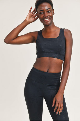 Dark Marble Foil Sports Bra(matching tights available)