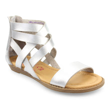 Load image into Gallery viewer, Girls Silver Blowfish Sandals
