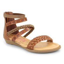 Load image into Gallery viewer, Girls Braided Strap Blowfish Sandals-brown
