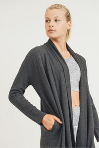 Longline Open Front Cardigan-2 Colors Available