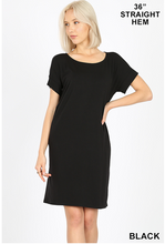 Load image into Gallery viewer, Emma Rolled Sleeve T-Shirt Dress-Crew