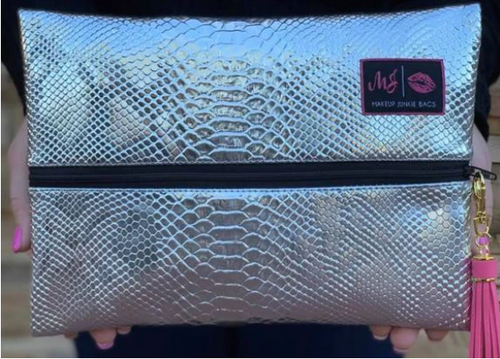 Silver Serpent Onyx Makeup Junkie Bags