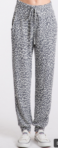 Alex Dark Gray Leopard Lounge Joggers(Matching Top Available Soon)
