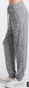 Alex Dark Gray Leopard Lounge Joggers(Matching Top Available Soon)