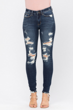 Load image into Gallery viewer, Judy Blue Mid-Rise Destroyed Skinny Jeans