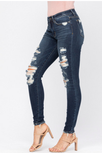Judy Blue Mid-Rise Destroyed Skinny Jeans