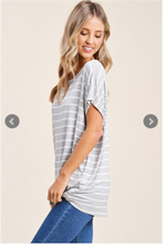 Load image into Gallery viewer, Stripe It Up Short Sleeve Top-4 Colors Available