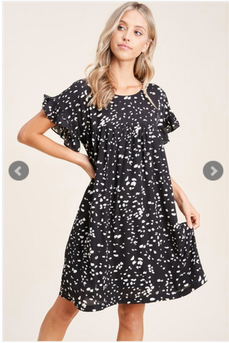 Emmi Ruffle Sleeve Dress-2 Colors Available