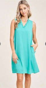 Feelin' Pretty Ruffled V-Neck Dress