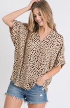 Load image into Gallery viewer, Spotted In Style Flowy Top in Taupe