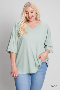 Jaidyn Thermal Short Sleeve Top-3 Colors Available