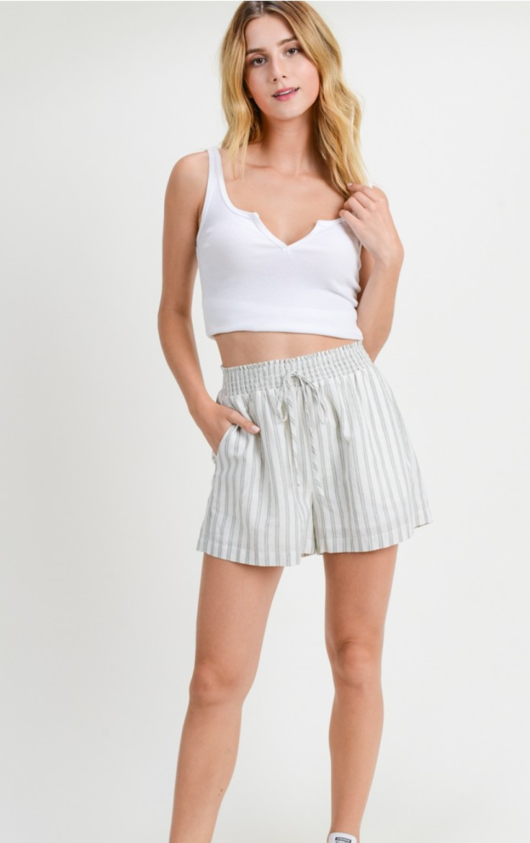 Comfy Me Striped Shorts- 2 Colors Available