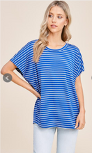 Load image into Gallery viewer, Stripe It Up Short Sleeve Top-4 Colors Available