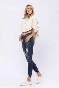 In A Mood Judy Blue Distressed Skinny Jeans