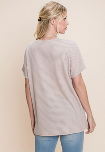 Take The Time Waffle Short Sleeve Top