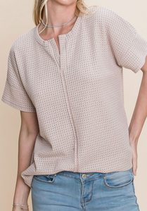 Take The Time Waffle Short Sleeve Top