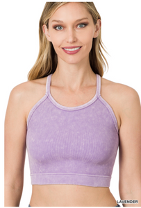 Ribbed Cropped Cami top-4 Colors Available