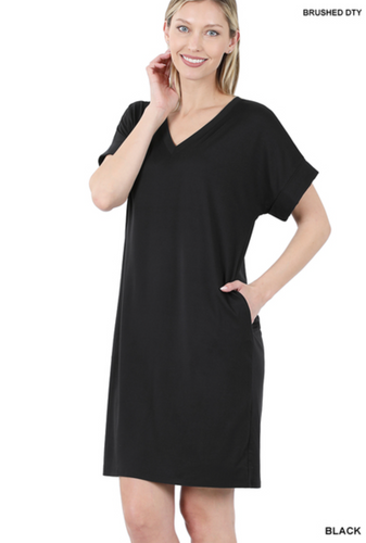 All Day Every Day V-Neck Dress-Multiple Colors Available