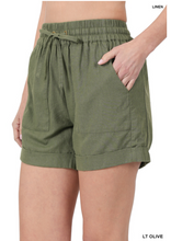 Load image into Gallery viewer, Let&#39;s Hit The Beach Linen Shorts-Multiple Colors Available