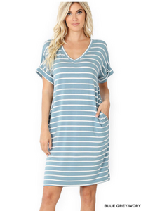 Easy Come Easy Go Striped Dress-Multiple Colors Available
