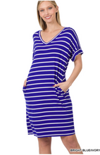 Load image into Gallery viewer, Easy Come Easy Go Striped Dress-Multiple Colors Available