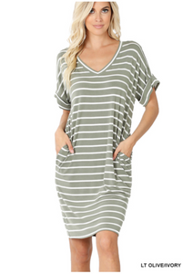 Easy Come Easy Go Striped Dress-Multiple Colors Available