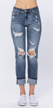 Load image into Gallery viewer, Judy Blue The Best of the Best Boyfriend Distressed Jeans with Bleach Splatter