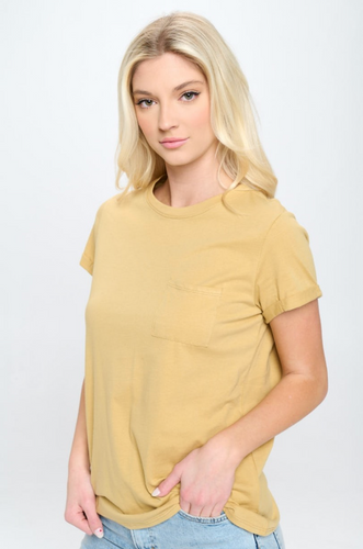 Keep It Light Mustard Short Sleeve Top