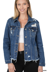 Distressed Denim Jacket-2 Colors Available