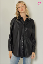 Load image into Gallery viewer, Check This Out Faux Leather Shacket