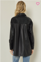 Load image into Gallery viewer, Check This Out Faux Leather Shacket