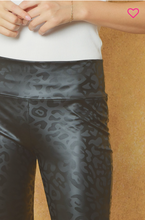Load image into Gallery viewer, Wild One Faux Leather Leopard Leggings