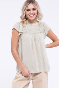 Spring Fever Flutter Sleeve Top-2 Colors Available