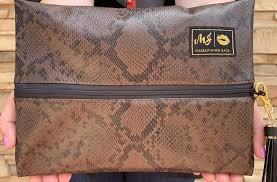 Brown Gold Label Snake Makeup Junkie Bags