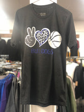 Load image into Gallery viewer, Peace-Love-Basketball-Bulldogs Graphic Tee