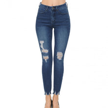 Load image into Gallery viewer, Peyton Distressed Skinny Jeans Dark Wash-sizes 14-20