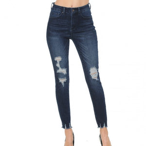 Peyton Distressed Skinny Jeans Medium Wash