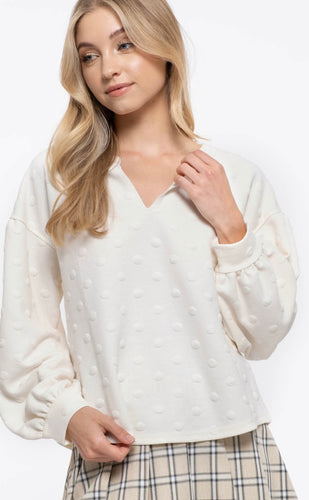 On The Dot Long Sleeve Top-2 Colors Available