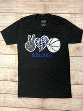 Load image into Gallery viewer, Peace-Love-Basketball-Bulldogs Graphic Tee