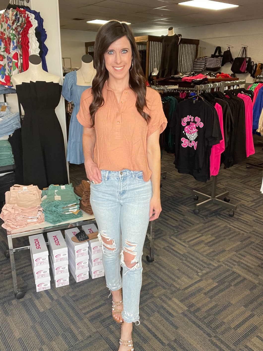 Jade Woven Top-2 Colors Available-Sizes Small-3X