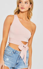 Load image into Gallery viewer, Front Tie One Shoulder Crop Top-Multiple Colors Available