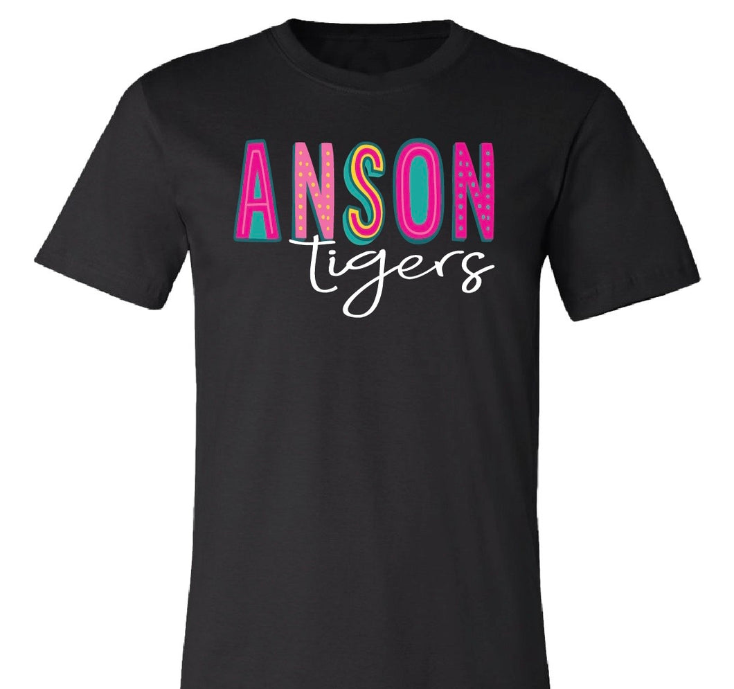 Colorful Anson Tigers Graphic Tee